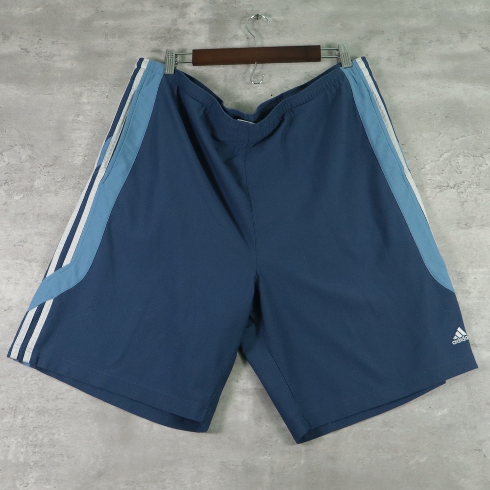 y2k adidas basketball shorts baggy blue striped mens l